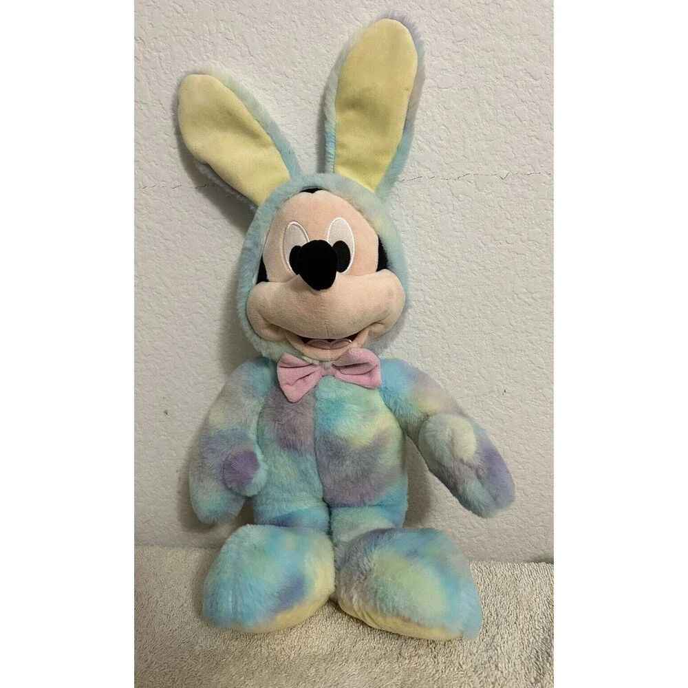 Disney Store 2020 Tie Dye Mickey Mouse Plush Easter Bunny Suit Stuffed Animal